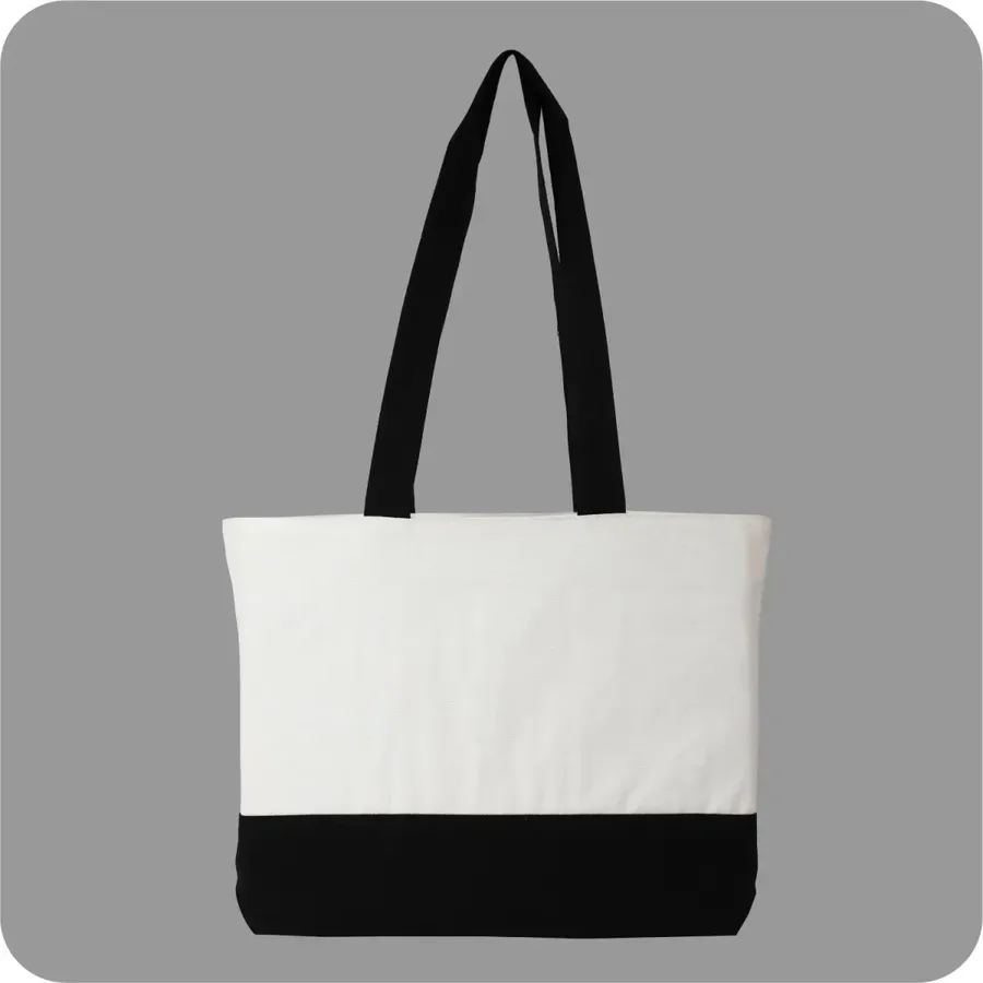 Canvas shopper, black base and handles (CNS-74)