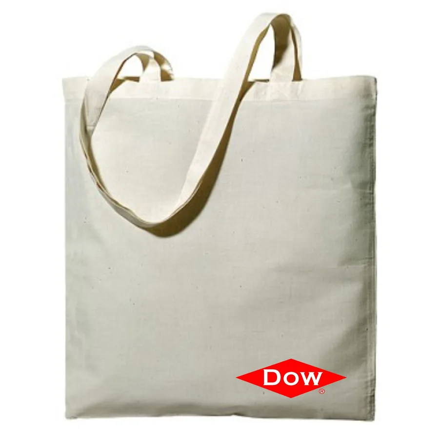 Grey cotton tote, contrast natural handles (CTN-06)