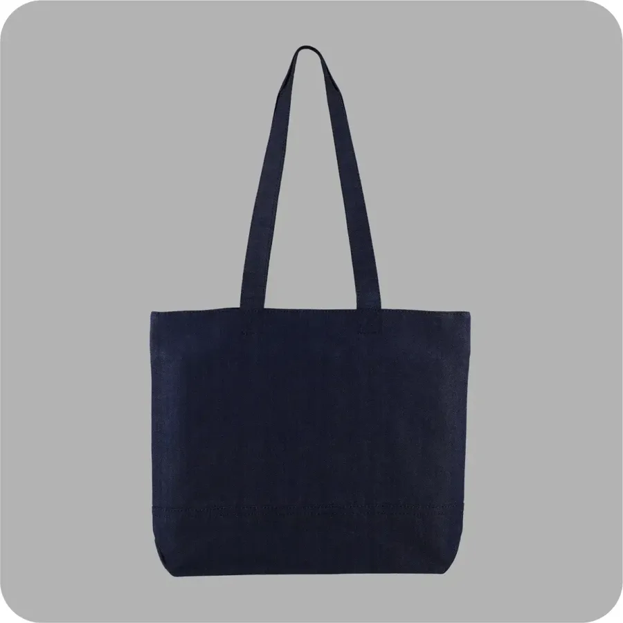 Denim shopper, wide, zip top (DNM-47)