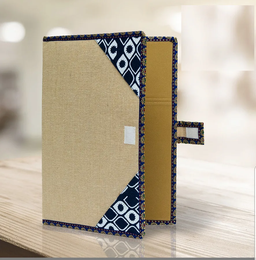 Jute folder, printed corner, tab (FDR-04)