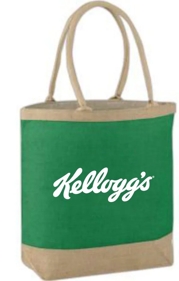 Jute shopper, coloured panel (JTE-02)