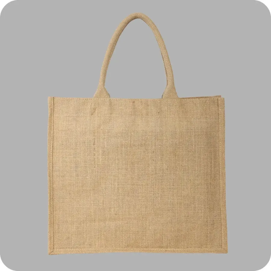 Jute shopper, 18 × 16 × 5, wide (JTE-74)