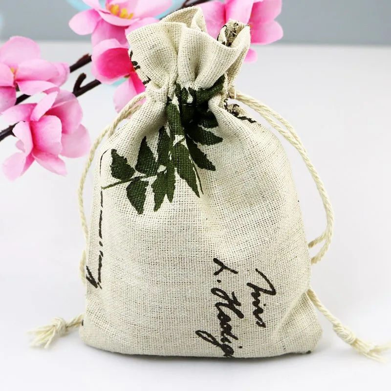 Cotton drawstring pouch, printed (PCH-02)