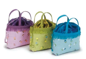 Mini gift bags, embellished, set (PCH-05)